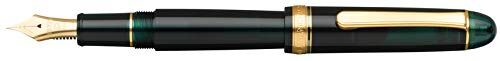 Platinum Penna stilografica giapponese #3776 Century Gold Trim Laurel Green M/Verde/0,34-0,44 mm/realizzata a mano, pennino in oro 14 carati, con confezione regalo, penna stilografica,