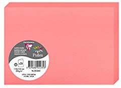 Clairefontaine Pacco da 25 biglietti Piegati Formato C6 11x15,5cm 210g/m² Colore rosa Litchi Biglietti d'invito e Corrispondenza Gamma Pollen Carta Premium Liscia