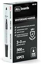 ALLboards Black dry-erase markers for whiteboards and glass boards – set of 10