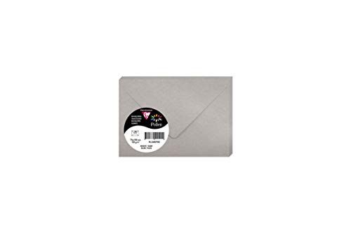 Clairefontaine Pacco da 20 Buste gommate Formato 7,5x10cm 120g/m² Colore Argento -InvitI Eventi e Corrispondenza Gamma Pollen Carta Premium Liscia