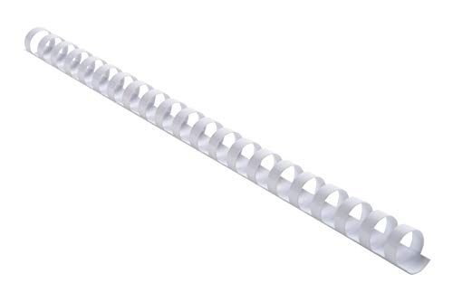 Exacompta Rif  Spirali per rilegatura Spessore 16 mm, 21 anelli, adatto per documenti A4, contiene circa 90-100 fogli, in materiale PVC Bianco (confezione da 100)