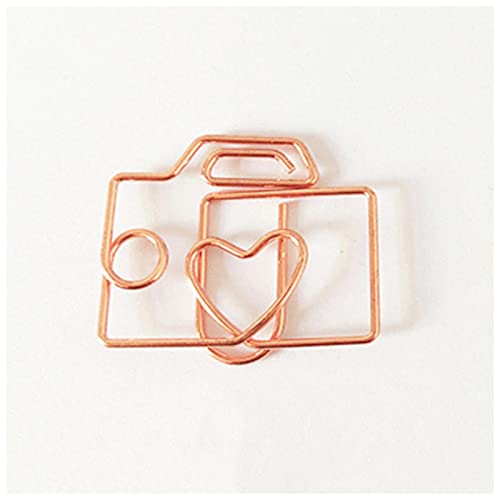 Generic Segnalibro Clip di carta speciale Clip creativo Planner Paperclips Bookmark Metal Line Type Office Storage Cancelleria 100pcs Segnalibro in Metallo (Size : Camera Shape)