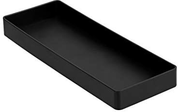 Amazon Basics Rettangolare Plastic Organizer Mezza vaschetta portaoggetti, colore: nero