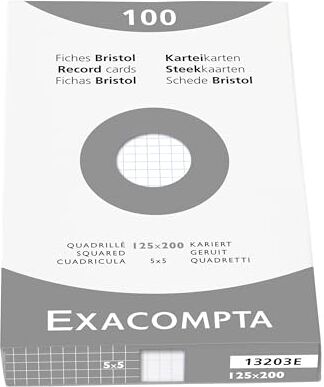 Exacompta Cartoncini Bristol, 12x20 cm, Bianco