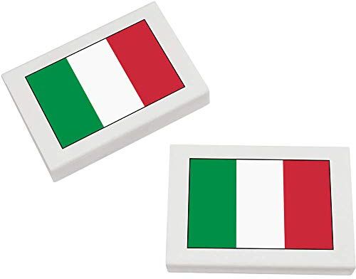 Azeeda 2 x 45mm 'Bandiera italiana' Gomma per cancellare (ER00020506)