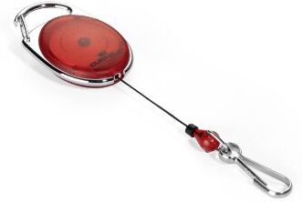 Durable Chiocciola Yo-Yo Style, Profilo in Metallo, Filo Retrattile, Moschettone, Rosso