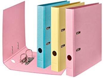 FALKEN Raccoglitore per documenti, 10 pezzi, vegano, Made in Germany, larghezza 5 cm, formato DIN A4, colori assortiti (cielo, blu, vaniglia, giallo, fenicottero_rosa)