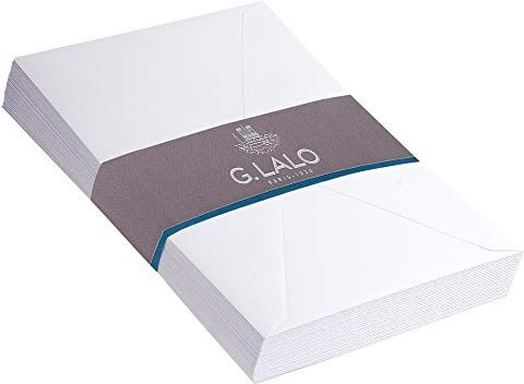 Exacompta Lalo  una confezione avvolta in pellicola da 25 Buste gommate Bianche Diploma 13,1x19 cm 120g, Bianco