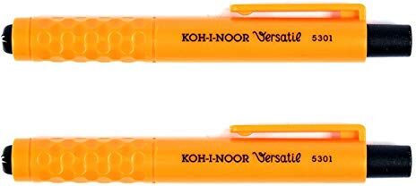 Koh-I-Noor Mephisto 5301 matita a pressione in plastica, senza temperamatite, spessore della mina: 5.6 mm, set di 2-2 x arancione