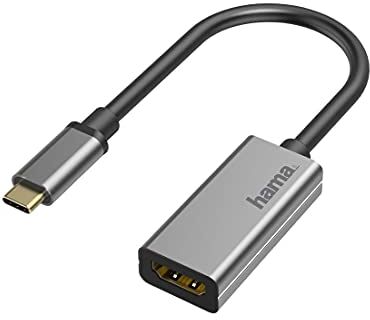 Hama 200305 Video-Adapter USB-C-Stecker HDMI C-Buchse, Ultra-HD 4K@60Hz, Alu