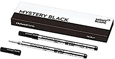 Montblanc Refill Per tutte le penne roller/fineliner  tranne Meisterstück LeGrand, Nero (Mystery Black), M (1.0 mm), Confezione da 2