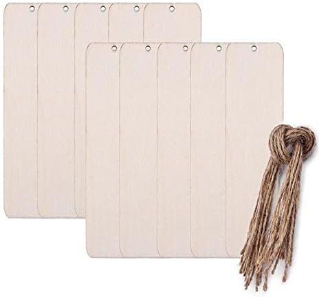 Generic Segnalibro Squisita trifoglio metallo Segnalibro 10/20/36 pezzi di legno bianco Segnalibro Book Page clip rettangolare sottile appeso etichetta studente Fai da te Forniture Scuola di cancelleria Stand