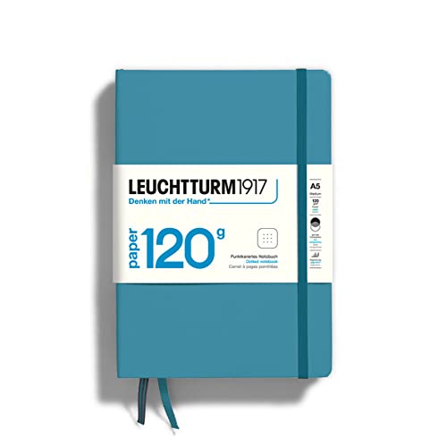 LEUCHTTURM1917 Taccuini 120 g/m² Paper Edition, Copertina rigida, Medium (A5), Nordic Blue, Puntini