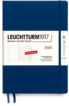 LEUCHTTURM1917 Agenda settimanale e taccuino Composition (B5) 2023, 12 mesi, Marina, Tedesco