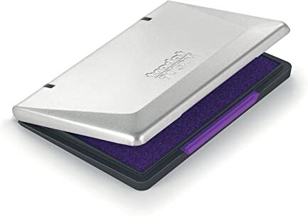 Trodat Cuscinetto Classic 9052M per Timbri Manuali, Misura 110 x 70 mm, Colore Viola, Coperchio in Metallo, base in Plastica Riciclata al 95% e Feltro, Inchiostro a base di acqua e Indelebile