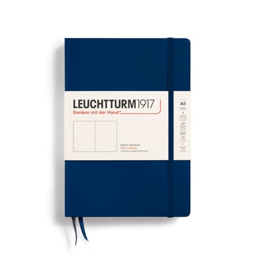 LEUCHTTURM1917 Taccuini Medium (A5), Copertina rigida, 251 pagine numerate, Blue Mare, Bianco