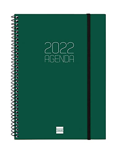 finocam Agenda 2022 settimanale verticale da gennaio 2022 a dicembre 2022 (2 mesi) E0-55 x 22 mm spirale verde spagnolo