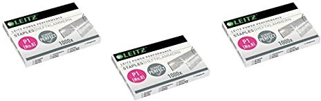 Leitz Set di 3 scatole da 1000 graffette n. 8 (6/4-21/4 mm) zincate