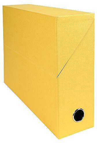 Exacompta Project box in carta rivestita in tessuto con dorso 90mm Giallo