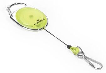 Durable Chiocciola Yo-Yo Style, Profilo in Metallo, Filo Retrattile, Moschettone, Giallo