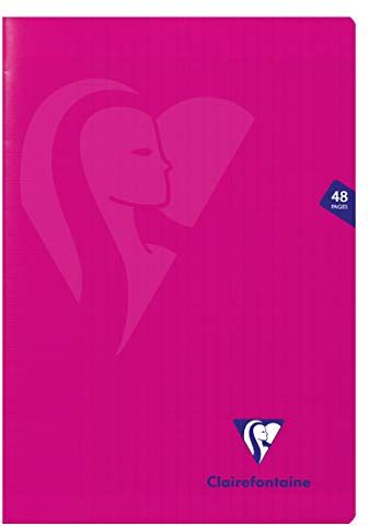 Clairefontaine un quaderno a punto metallico Mimesys rosa A4 21x29,7 cm 48 pagine a quadretti grandi Carta bianca 90g copertina in polipropilene