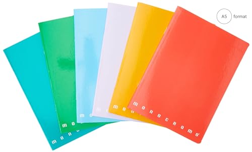 Pigna Monocromo Conf. 10 Quaderni A5 , colori assortiti , 0C , quaderni a righe con margine