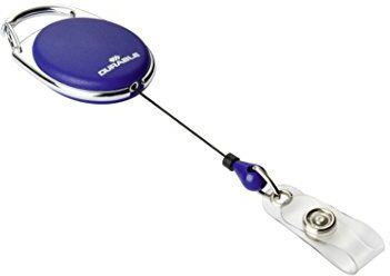 Durable Chiocciola Yo-Yo Style, Profilo in Metallo, Fascetta Trasparente con Bottone a Pressione, Blu, Confezione da 10 Pezzi