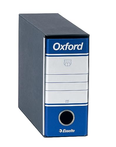 Esselte OXFORD G84 Registratore con Custodia, con Meccanismo a Leva N.1 in Formato Memorandum (23x18cm) con Dorso da 8 cm, Blu, 1 pezzo,