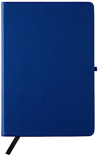 Generic Taccuino Executive A5 con copertina rigida a righe con passante per penna, 196 pagine, chiusura elastica e marcatore a nastro, blocco note note (blu scuro)