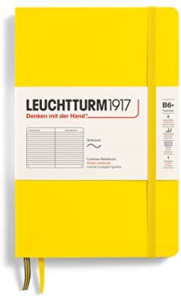 LEUCHTTURM1917 Taccuini Paperback (B6+), Copertina morbida, 123 pagine numerate, Righe, Giallo Limone