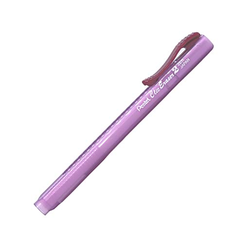 Pentel "Clic Eraser 2", penna cancellabile, ricaricabile con ZER-2, custodia semitrasparente, rosso, confezione da 1