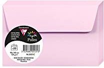 Clairefontaine Pacco da 20 Buste autoadesive Formato 9x14cm 120g/m² Colore rosa confetto -Inviti Eventi e Corrispondenza Gamma Pollen Carta Premium Liscia