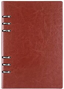 Generic 100 fogli A5/b5 Quaderno in pelle PU Raccoglitore a spirale Blocco note Diario Agenda Planner Business Office Manuali Cancelleria scolastica (Marrone A5)