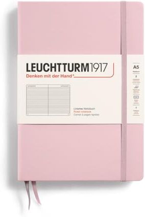 LEUCHTTURM1917 Taccuini Medium (A5), Copertina rigida, 251 pagine numerate, Powder, Righe