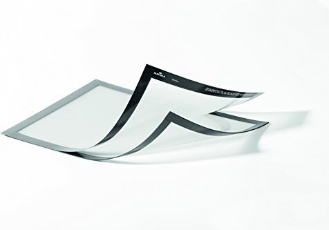 Durable Duraframe Magnetic Plus, Cornice Espositiva Magnetica con Pannello Frontale, Formato A4, Confezione da 2 Pezzi, Argento Metallizzato