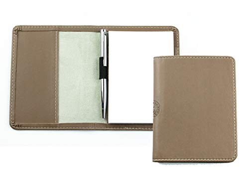 DELMON VARONE - FINE LEATHERGOODS MADE IN GERMANY DELMON VARONE Quaderno personalizzabile DIN A7 marrone Taccuino e diario in pelle di mela riciclata con mini biro e due quaderni bianchi Agenda Blocco per appunti ideale per i viaggi