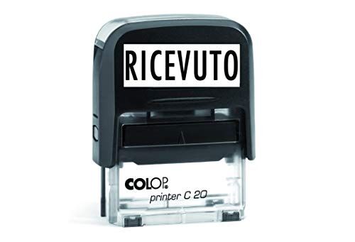 Colop Timbro RICEVUTO Autoinchiostrante Pronto all'uso con Testo personalizzato Modello  Printer C 20 Commerciale Ufficio Scuola Lavoro Inchiostro disponibile in 3 colori (NERO)