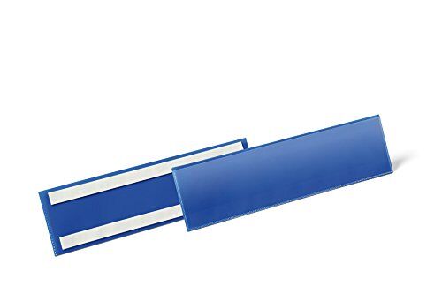 Durable Tasche con Bande Adesive, 311 x 81.5 x 1.7 mm (L x H x P), Confezione da 50 Pezzi, Blu