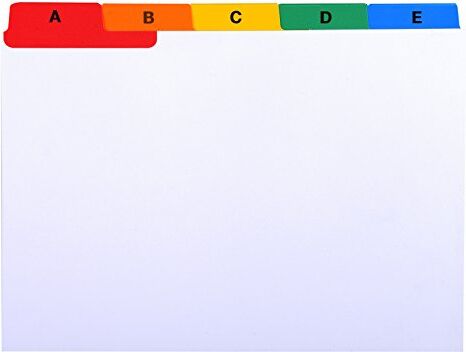 Exacompta pacchetto di 25 schede divisori Identificate di A-Z con linguette 11,7 x 14,8 cm bianco