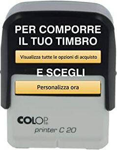 Colop Timbro Personalizzato Autoinchiostrante Scegli e Componi Online il Testo  Printer C 20 Ufficio Scuola Lavoro 4 Righe