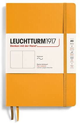 LEUCHTTURM1917 Taccuini Medium (A5), Copertina morbida, 123 pagine numerate, Rising Sun, Bianco