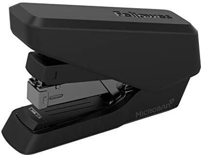 Fellowes Cucitrice senza inceppamento, capacità 40 fogli – LX860 EasyPress mezza striscia antibatterica manuale – utilizza entrambe le graffette da 24/6 mm e 26/6 mm – nero