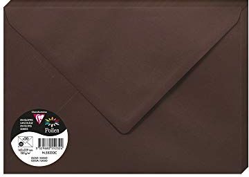 Clairefontaine Pacco da 20 Buste gommate Formato C5 (16,2x22,9cm) 120g/m² Color Cacao -Inviti Eventi e Corrispondenza Gamma Pollen Carta Premium Liscia