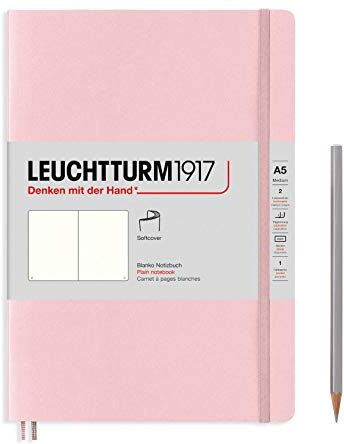 LEUCHTTURM1917 Taccuini Medium (A5), Copertina morbida, 123 pagine numerate, Powder, Bianco