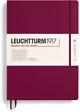 LEUCHTTURM1917 Taccuini Master Classic (A4+), Copertina rigida, 235 pagine numerate, Port Red, Righe