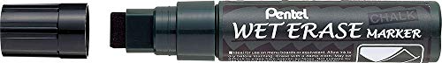 Pentel Weterase SMW56-A Marcador para cristal (punta larga biselada, 10 x 15 mm), color negro