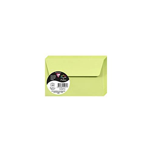 Clairefontaine Pacco da 20 Buste autoadesive Formato 9x14cm 120g/m² Colore verde germoglio -Inviti Eventi e Corrispondenza Gamma Pollen Carta Premium Liscia