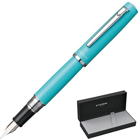 Platinum Procyon PNS-5000#52 Penna stilografica, pennino F, fine/colore: blu turchese/fatto a mano/con confezione regalo/penna stilografica