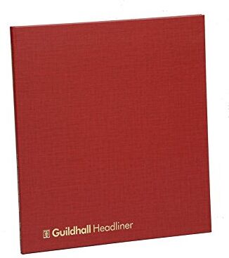 Exacompta Guildhall Libro contabile Headliner, 298 x 273 mm, 21 colonne, 80 pagine di carta di qualità da 95 g/m², cucito tradizionalmente, copertina rigida in vinile bordeaux