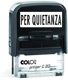 Colop Timbro PER QUIETANZA Autoinchiostrante Pronto all'uso con Testo personalizzato Modello  Printer C 20 Commerciale Ufficio Scuola Lavoro Inchiostro disponibile in 3 colori (TAMPONE BLU)